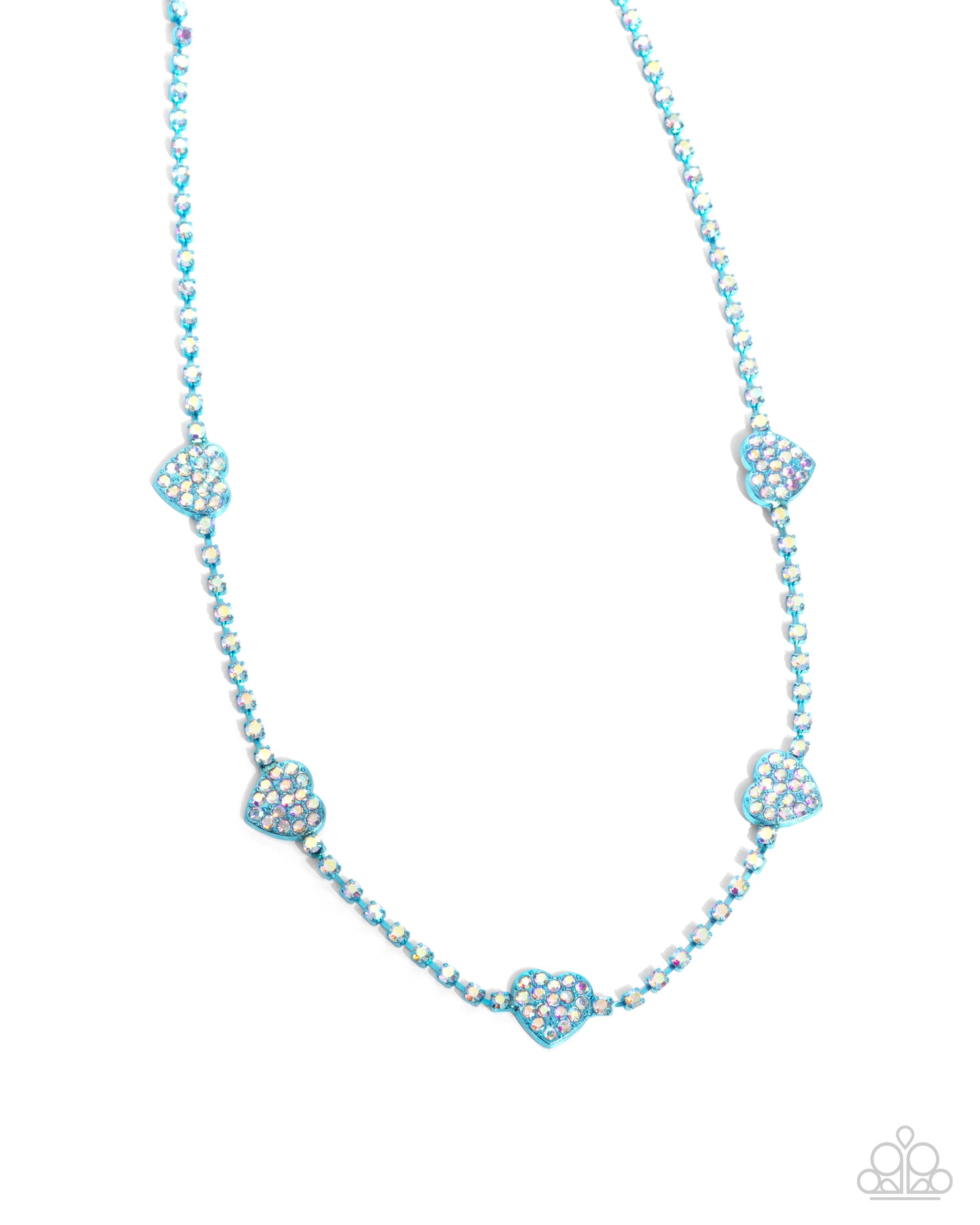 Homecoming Hearts - Blue Dipped Heart Necklace - Paparazzi Accessories