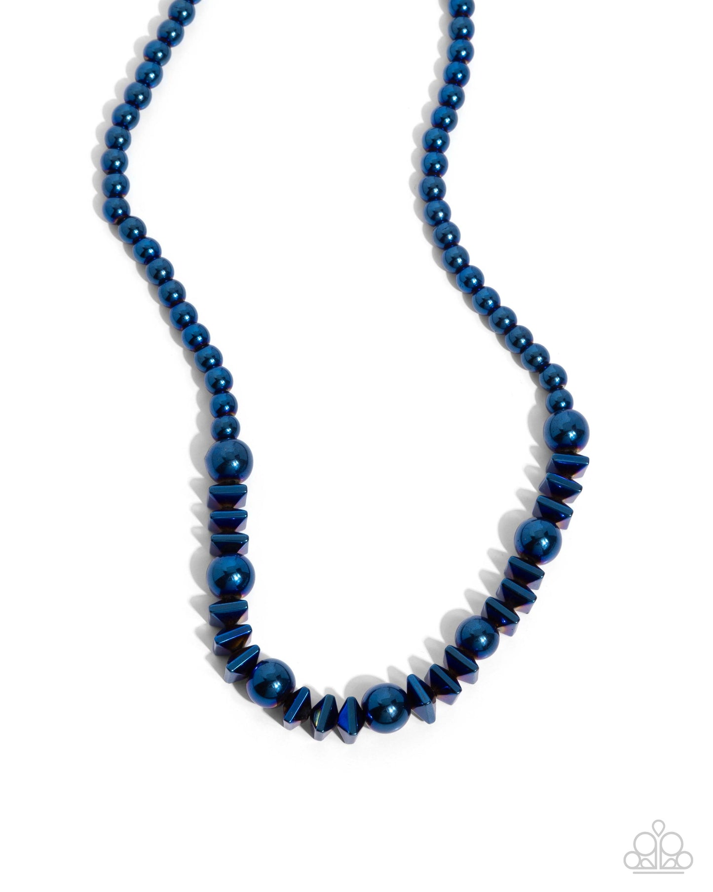 Metallic Memory - Blue Metallic Dipped Urban Necklace - Paparazzi Accessories