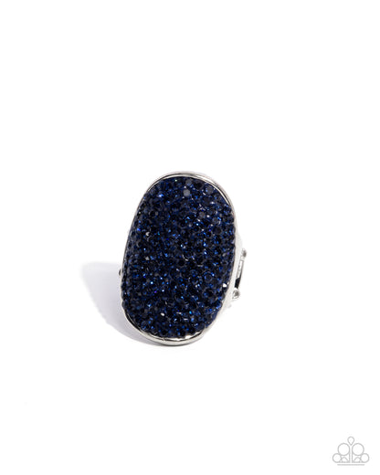 Exaggerated Elitist - Blue Montana Rhinestones Ring - Convention Exclusive 2024 - Paparazzi Accessories