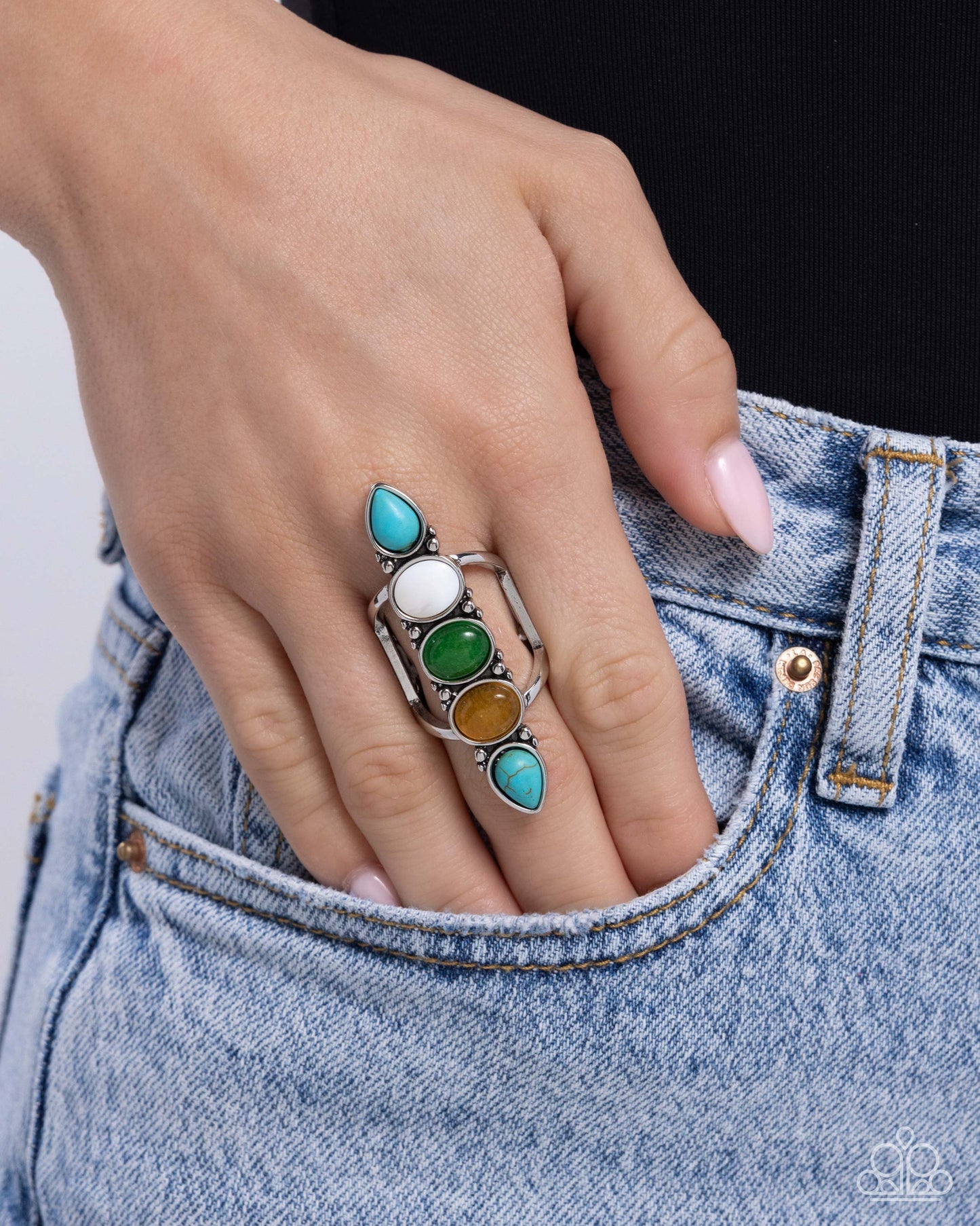 I See Your Point - Green Stone Ring - Paparazzi Accessories