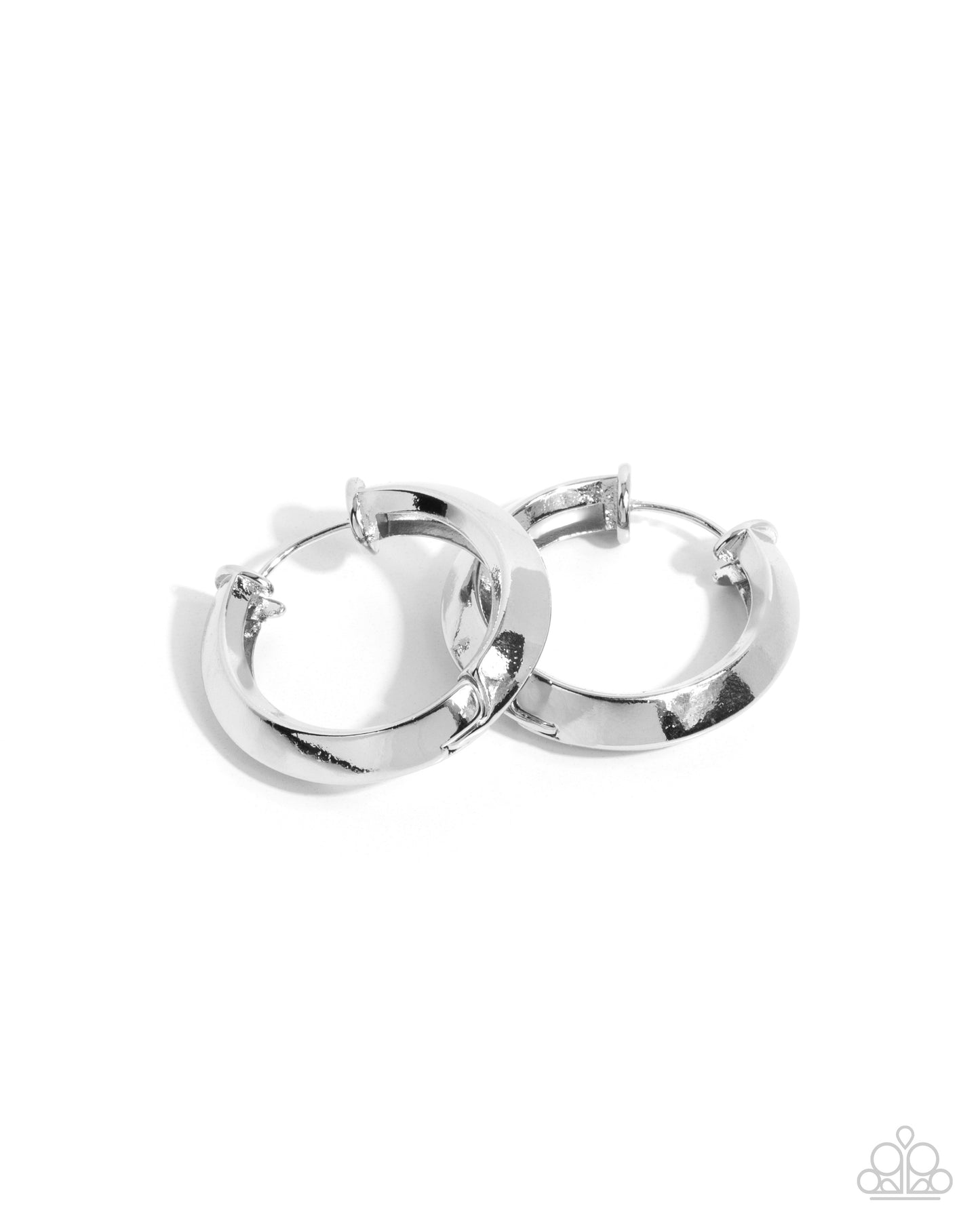 Hinged Homage - Silver Hinge Hoop Earrings - Paparazzi Accessories