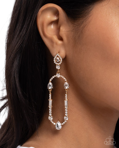 Hard to Forget - Gold Post Earrings - Paparazzi Accessories