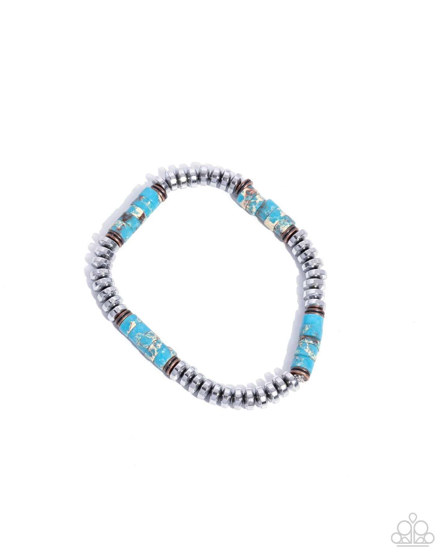 Marbled Mecca - Blue Stone Urban Stretchy Bracelet - Convention Exclusive 2024 - Paparazzi Accessories