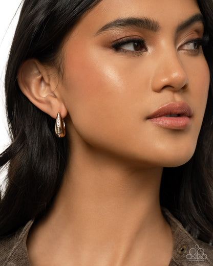 Executive Mansion - Gold Hoop Earrings - Paparazzi Accessories