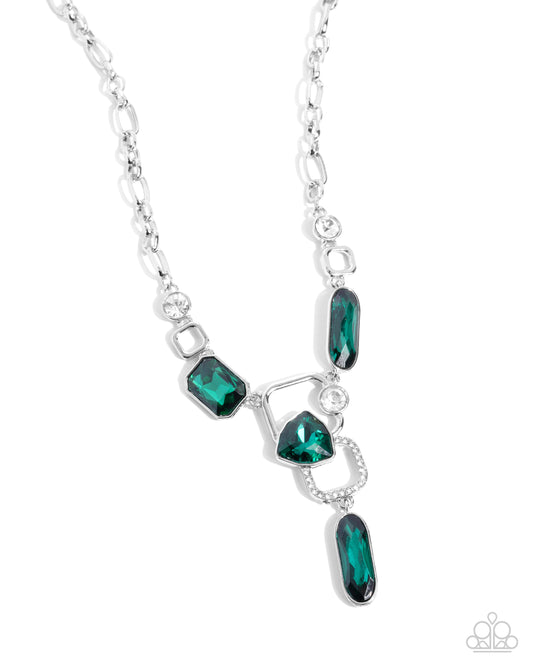 Artistic Elegance - Green Gem Necklace - Paparazzi Accessories