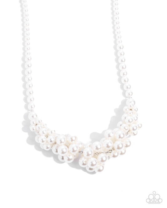 Austen Adornment - White Pearl Necklace - Paparazzi Accessories