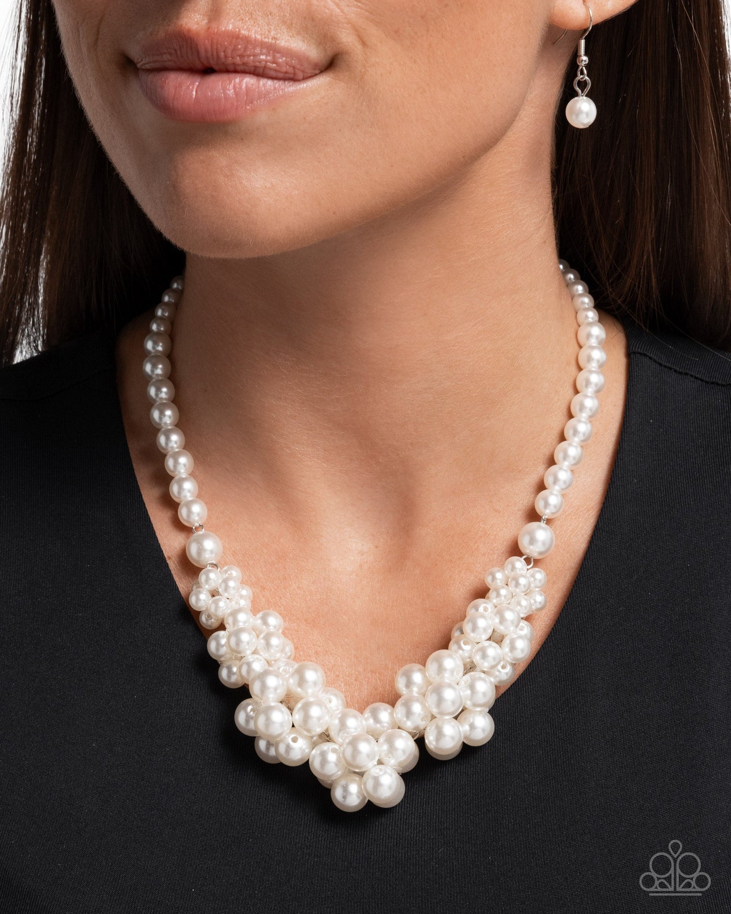 Austen Adornment - White Pearl Necklace - Paparazzi Accessories