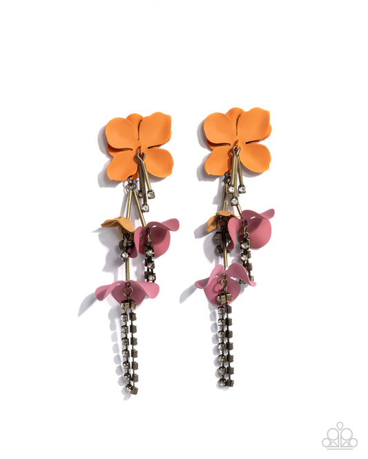 Capitol Chic - Multi Flower Brass Post Earrings - Convention Exclusive 2024 - Paparazzi Accessories