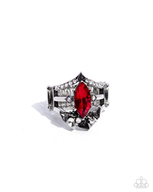 Beggin for Bling - Red Rhinestone Ring - Paparazzi Accessories