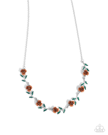 Tale As Old As PRIME - Brown Roses Necklace - Paparazzi Accessories