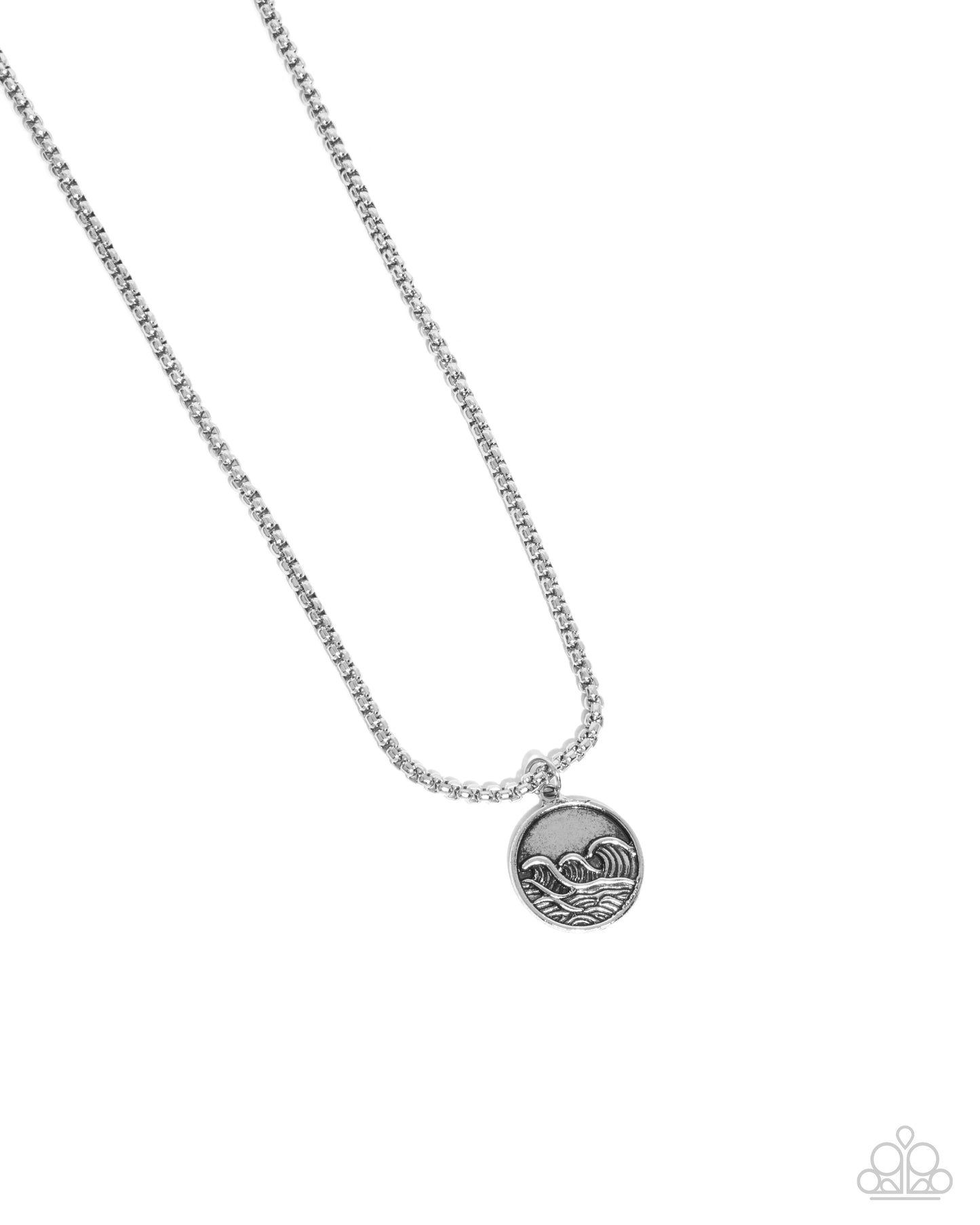Wave Warrior - Silver Pendant Urban Necklace - Paparazzi Accessories