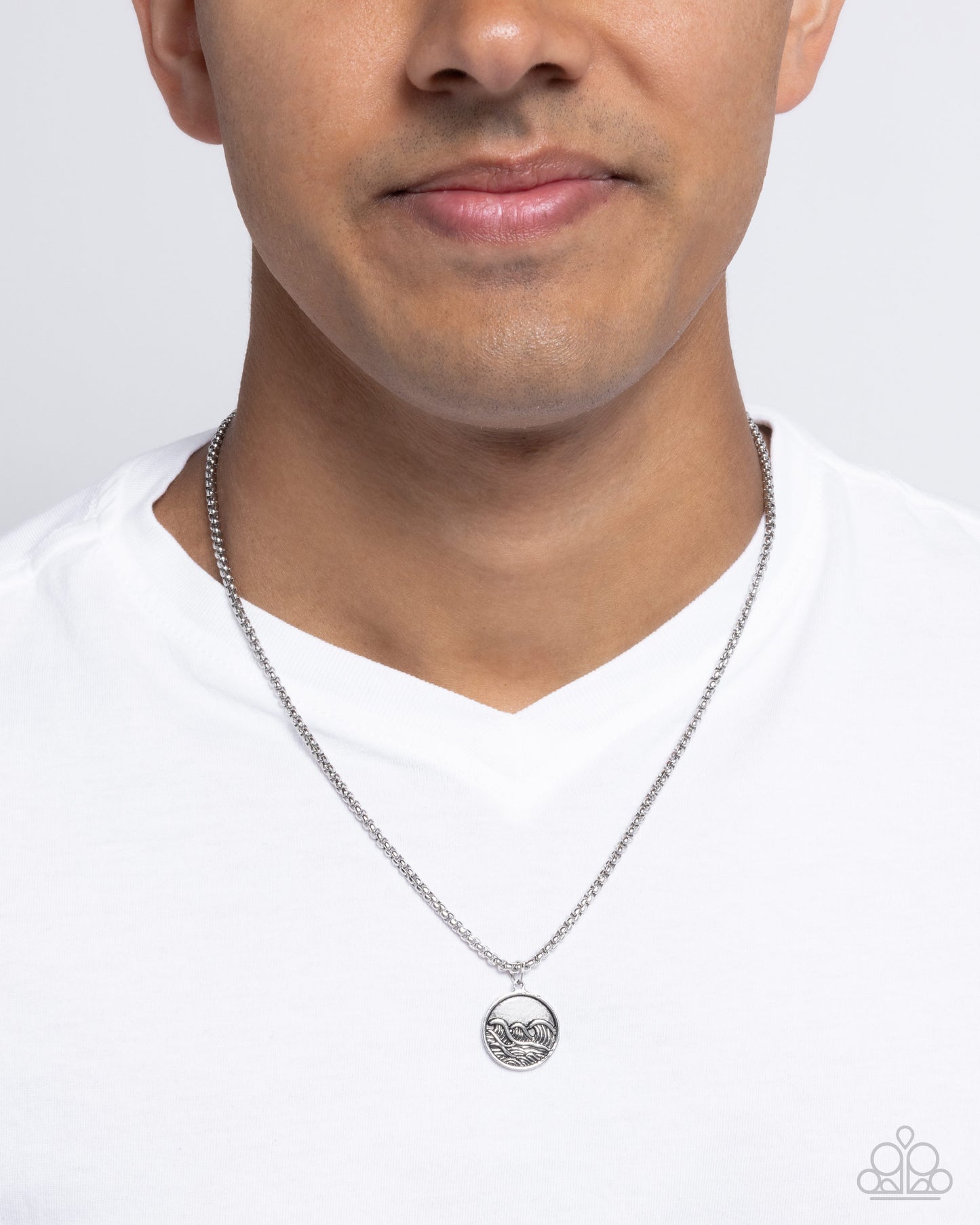 Wave Warrior - Silver Pendant Urban Necklace - Paparazzi Accessories