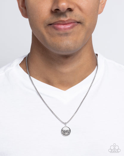 Wave Warrior - Silver Pendant Urban Necklace - Paparazzi Accessories