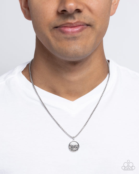 Wave Warrior - Silver Pendant Urban Necklace - Paparazzi Accessories