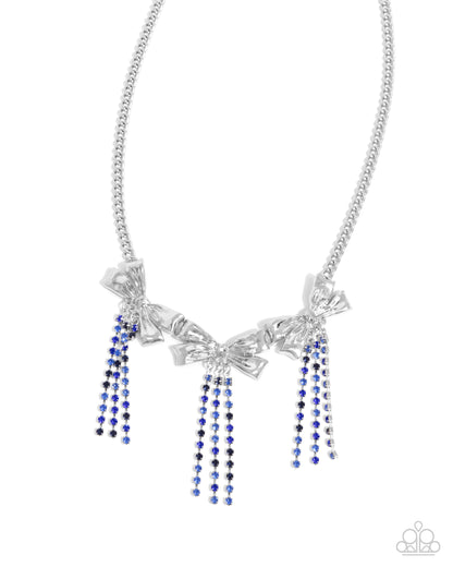 Victorian Influence - Blue Rhinestone Necklace - Paparazzi Accessories