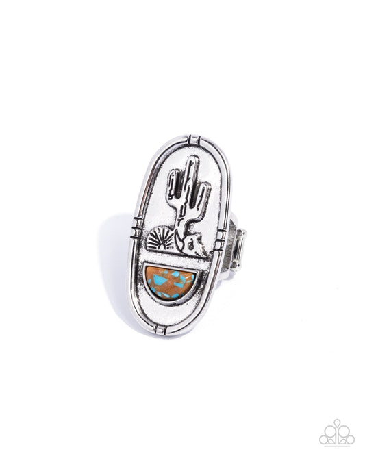 Southwestern Sketch - Brown Stone Desert Cactus Ring - Convention Exclusive 2024 - Paparazzi Accessories