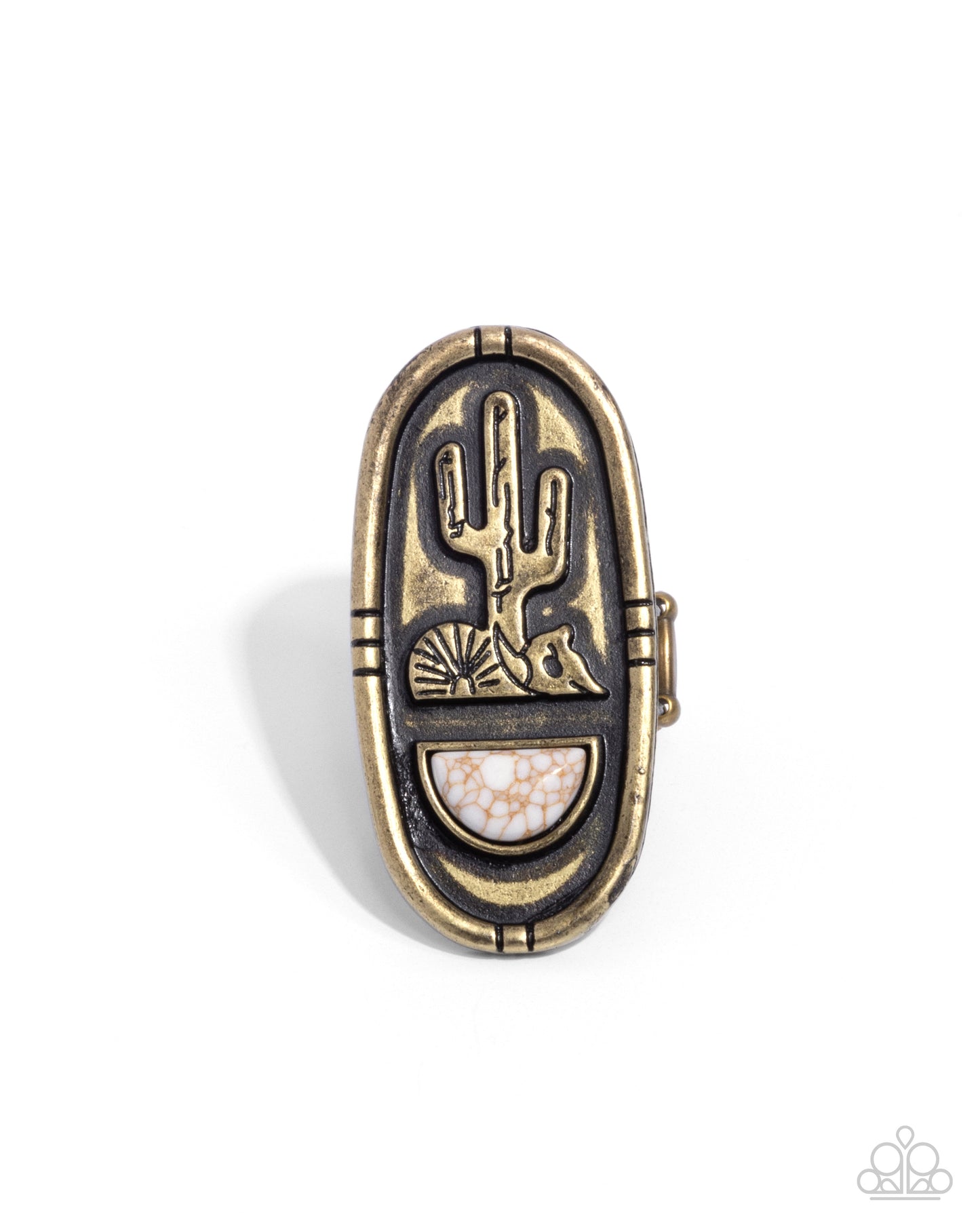 Southwestern Sketch - Brass Desert-inspired Ring - Paparazzi Accessories