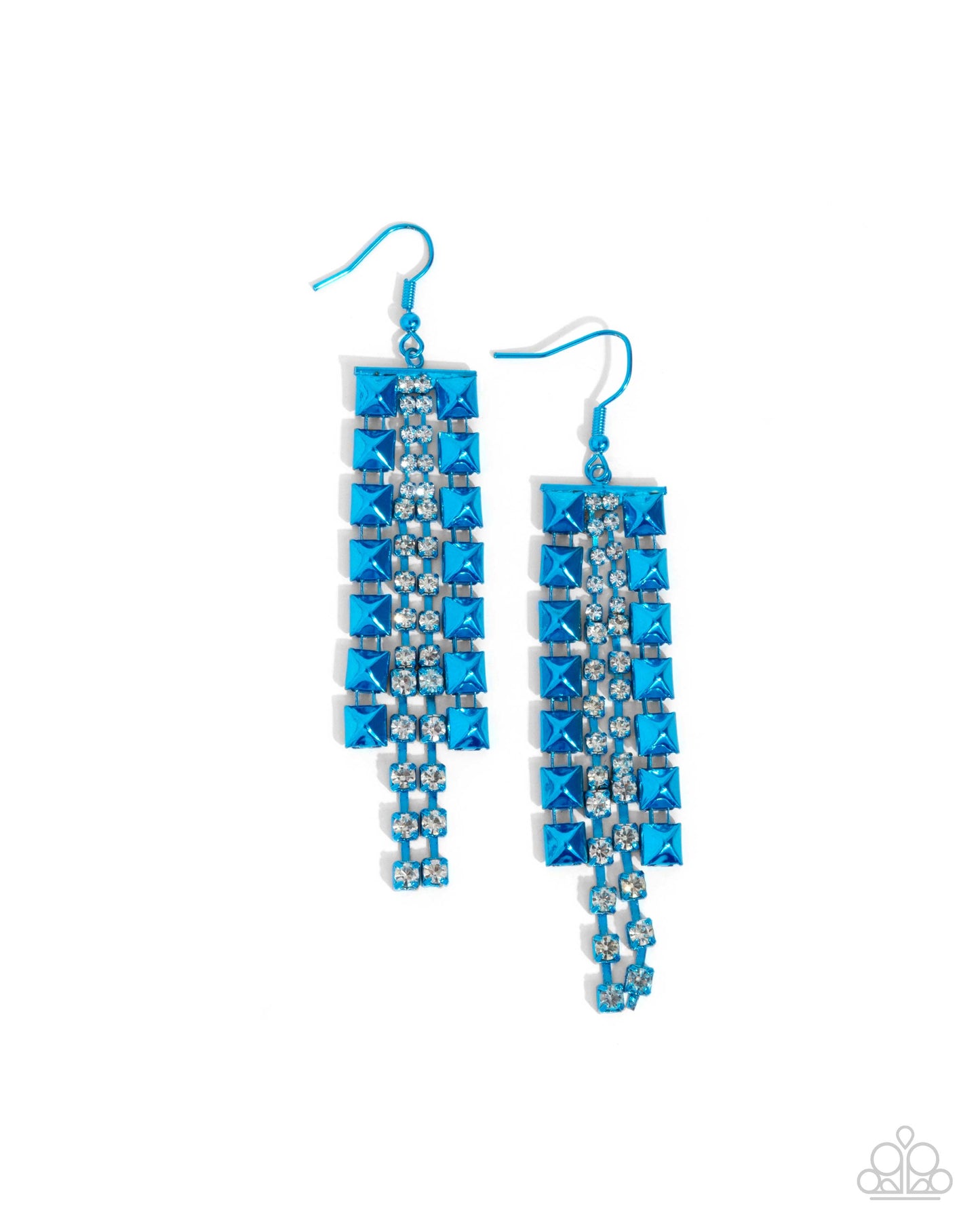 Forceful Fringe - Blue Dipped Fishhook Earrings - Paparazzi Accessories