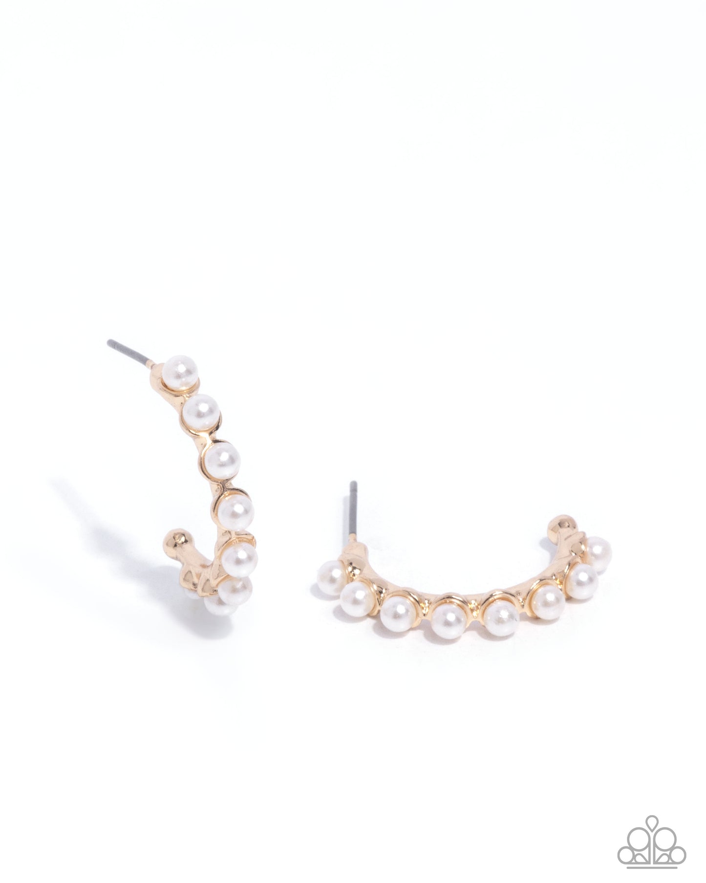 Pearly Passage - Gold Hoop Earrings - Paparazzi Accessories