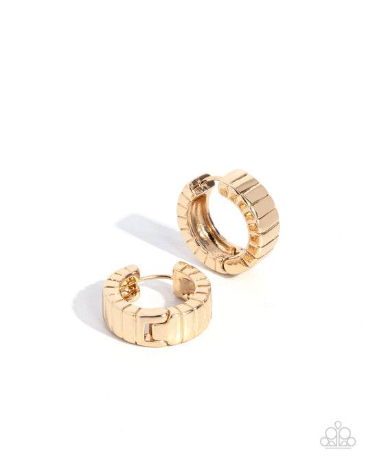 BOLD Up! - Gold Hinge Hoop Earrings - Paparazzi Accessories
