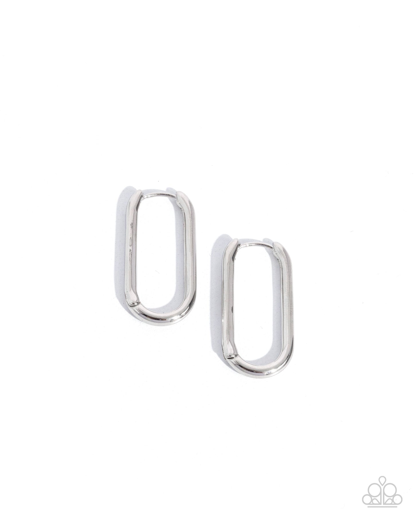 Paramount Paperclips - Silver Hinge Hoop Earrings - Paparazzi Accessories