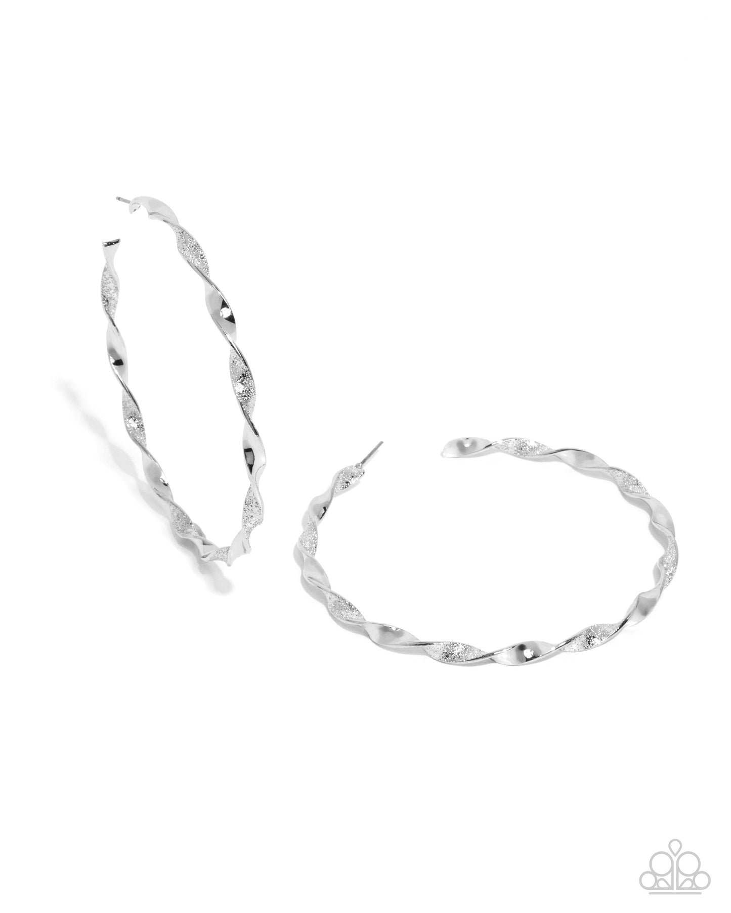 Steady Spirals - Silver Twisted Hoop Earrings - Paparazzi Accessories