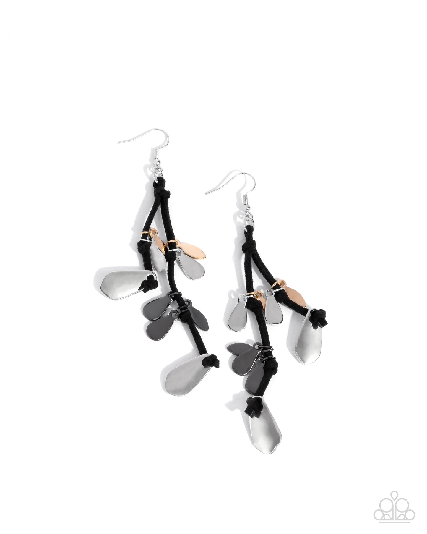 Sunset Suede - Black Knotted Sued Fishhook Earrings - Paparazzi Accessories