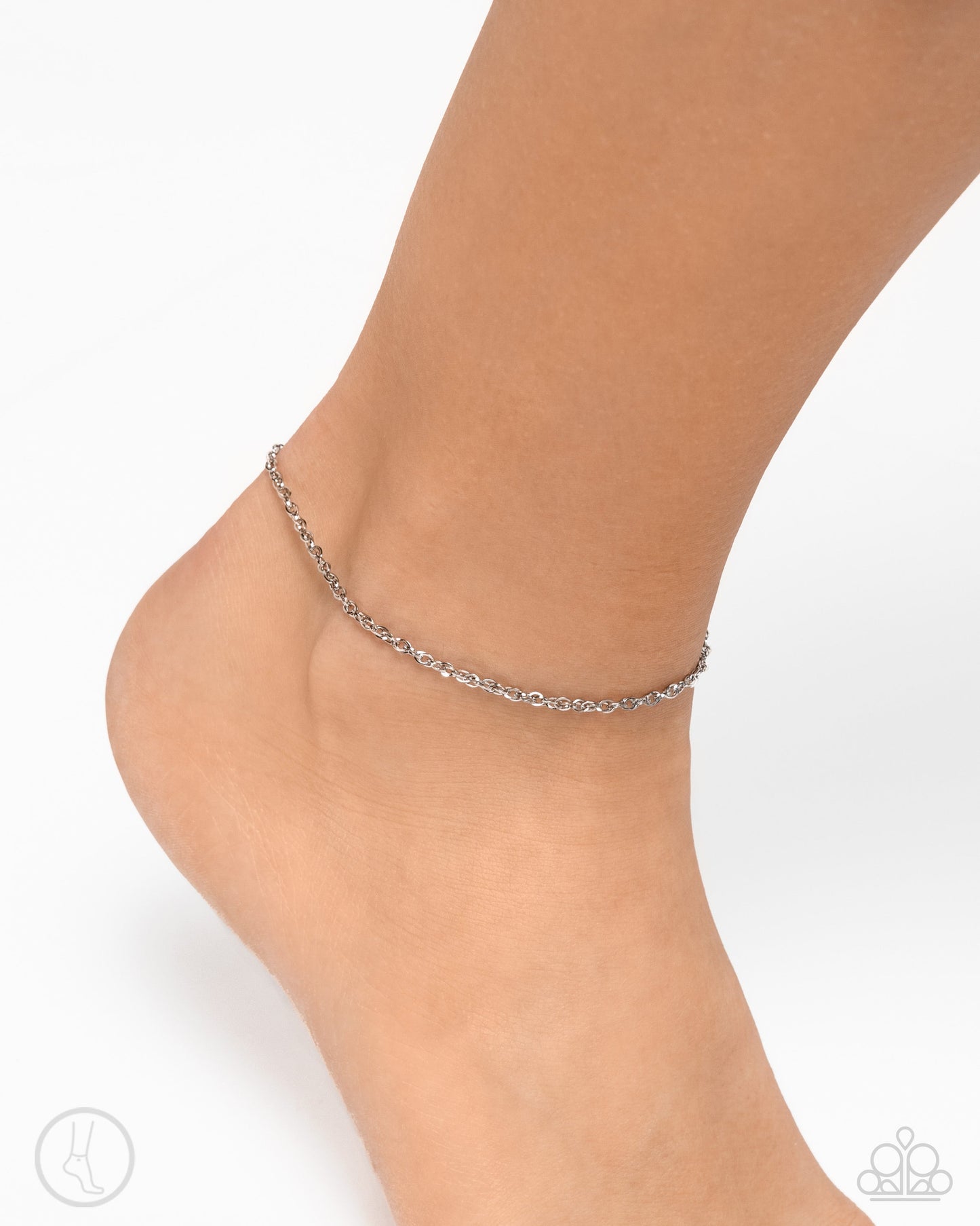 Aligned Age - Silver Clasp Anklet - Paparazzi Accessories