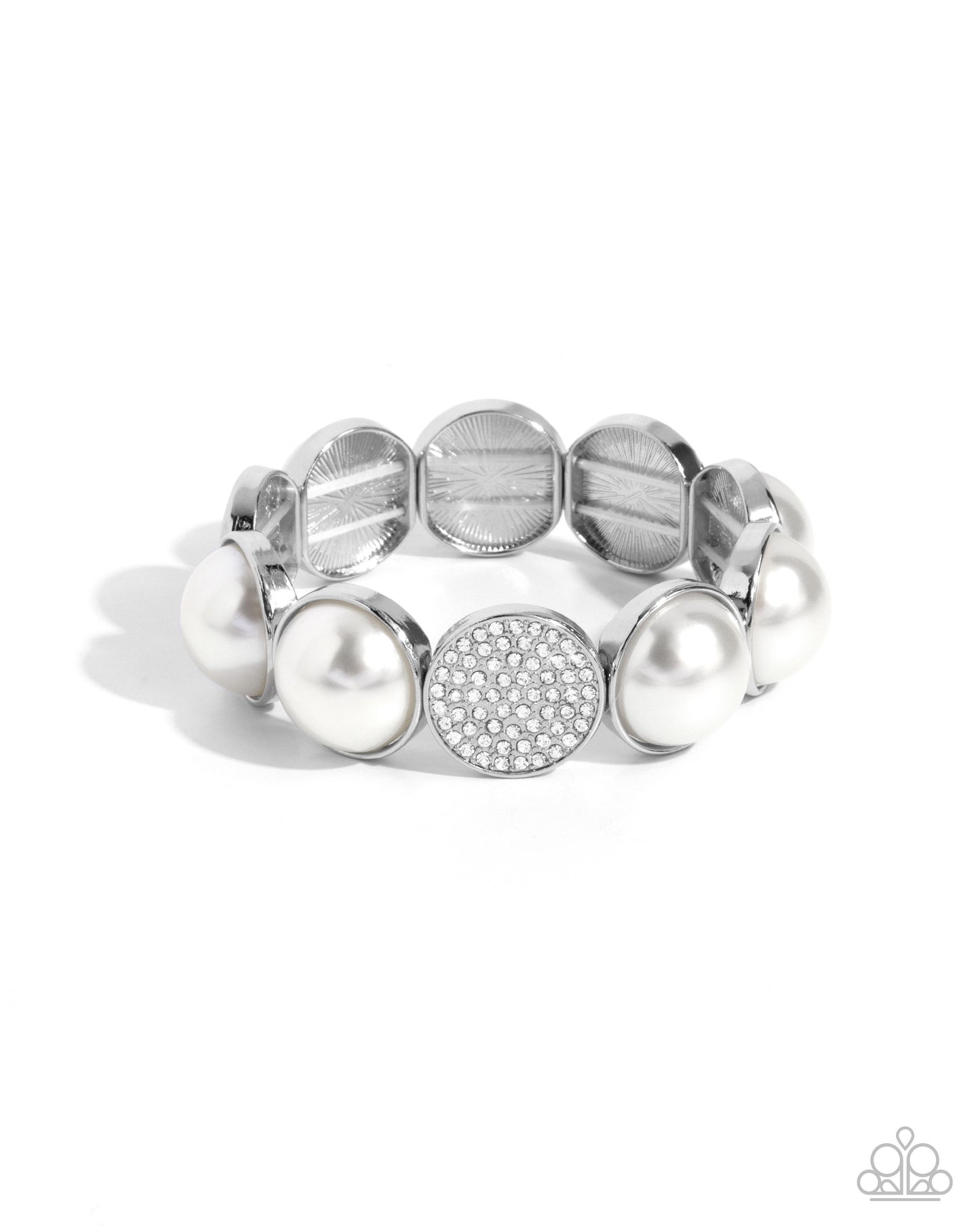 Believable Bling - White Pearl Stretchy Bracelet - Paparazzi Accessories