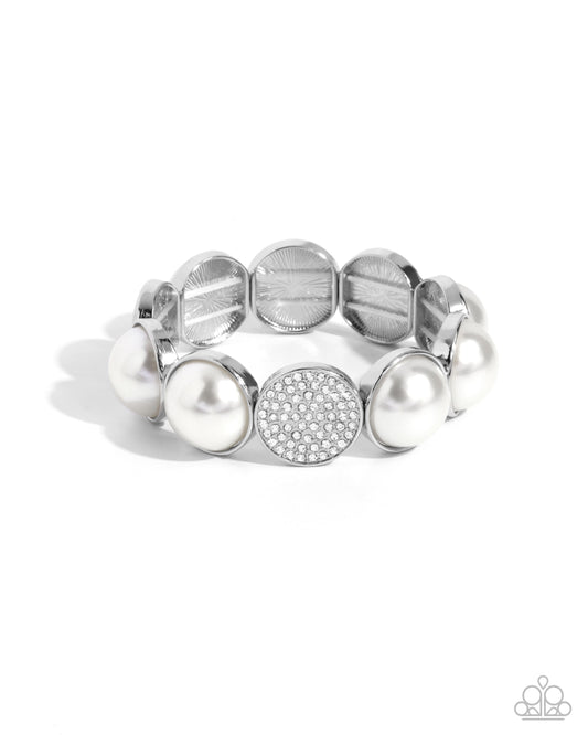 Believable Bling - White Pearl Stretchy Bracelet - Paparazzi Accessories