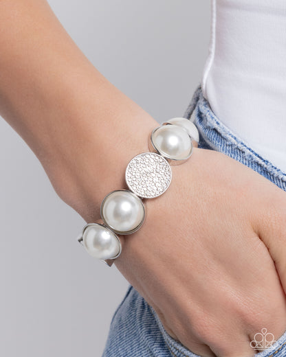 Believable Bling - White Pearl Stretchy Bracelet - Paparazzi Accessories