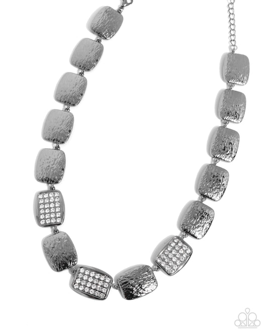 Brilliant Belonging - White Rhinestone Silver Necklace - Paparazzi Accessories