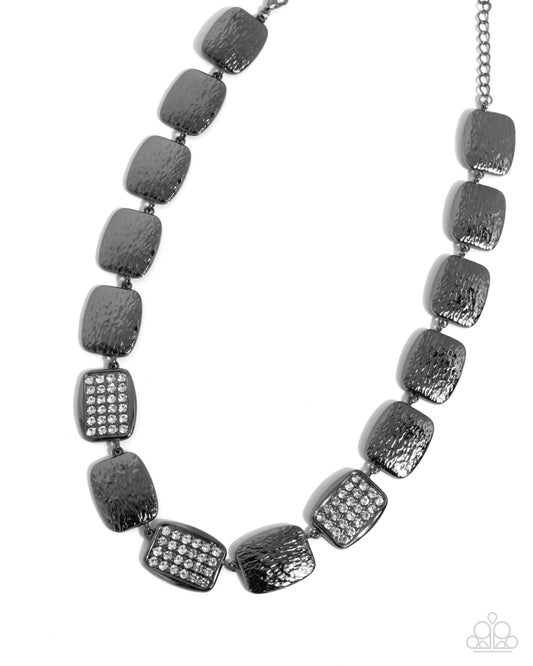 Brilliant Belonging - Black Gunmetal Necklace - Paparazzi Accessories