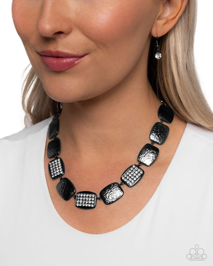 Brilliant Belonging - Black Gunmetal Necklace - Paparazzi Accessories