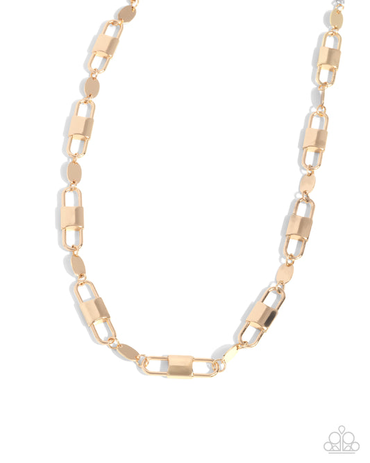 Seamless Sunset - Gold Chain Link Necklace - Paparazzi Accessories