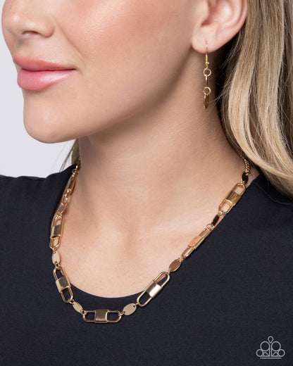 Seamless Sunset - Gold Chain Link Necklace - Paparazzi Accessories
