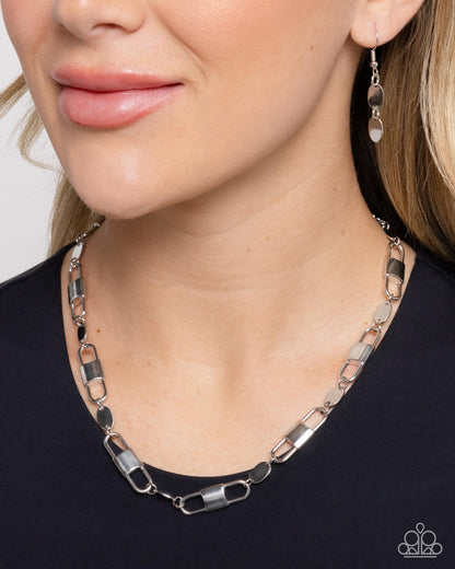 Seamless Sunset - Silver Chain Link Necklace - Paparazzi Accessories