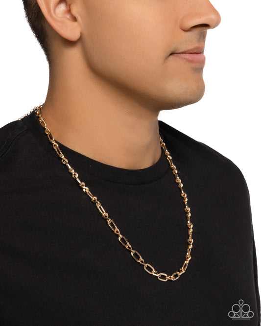 Mr. Steal Your Girl - Gold Infinity Oval Link Chain Urban Necklace - Paparazzi Accessories