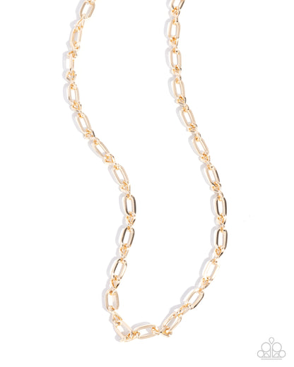 Mr. Steal Your Girl - Gold Infinity Oval Link Chain Urban Necklace - Paparazzi Accessories