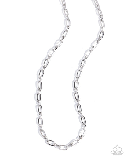 Mr. Steal Your Girl - Silver Infinity Oval Link Chain Urban Necklace - Paparazzi Accessories