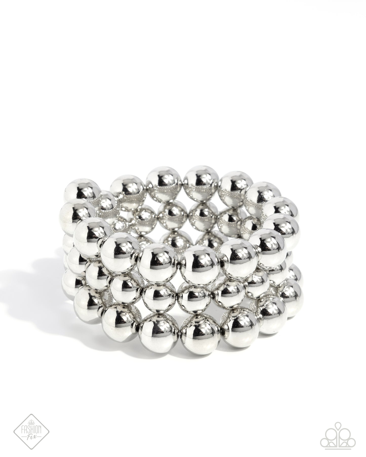 Refreshing Raindrops - Silver Beaded Coil Bracelet - Paparazzi Accessories