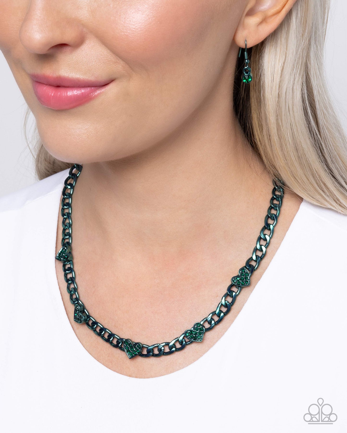 Fond Fashion - Green Dipped Metal Chain Necklace - Paparazzi Accessories