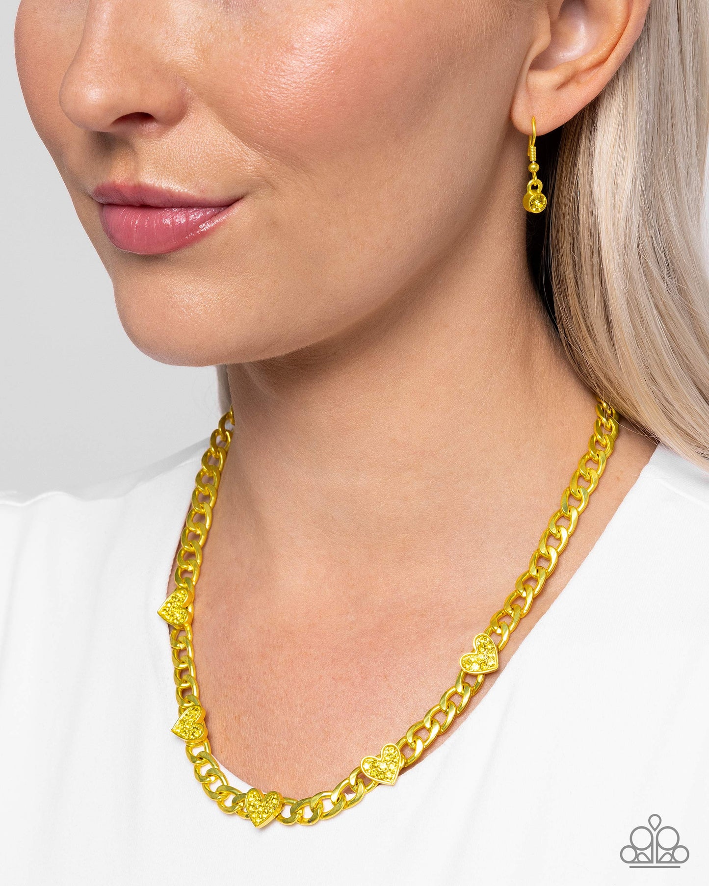 Fond Fashion - Yellow Dipped Metal Chain Necklace - Paparazzi Accessories