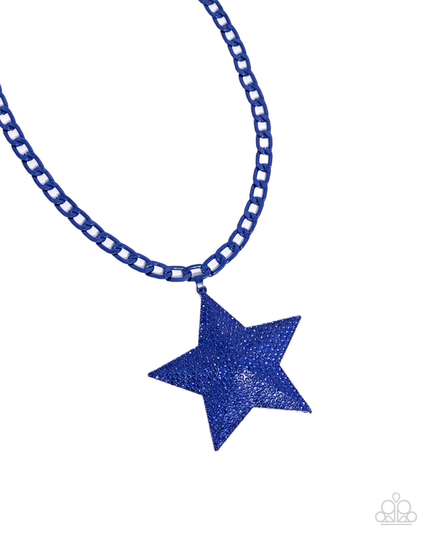 Stellar Selfie - Blue Dipped Metal Star Pendant Necklace - Paparazzi Accessories