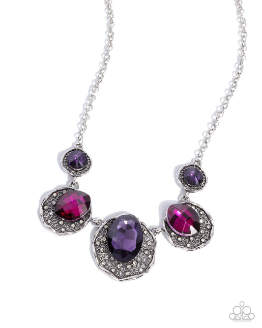 City Color - Purple Rhinestone Necklace - Paparazzi Accessories