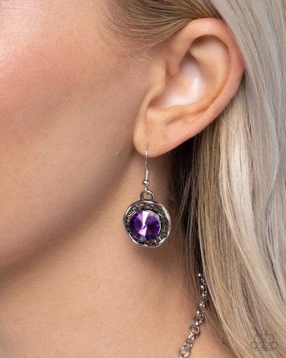 City Color - Purple Rhinestone Necklace - Paparazzi Accessories