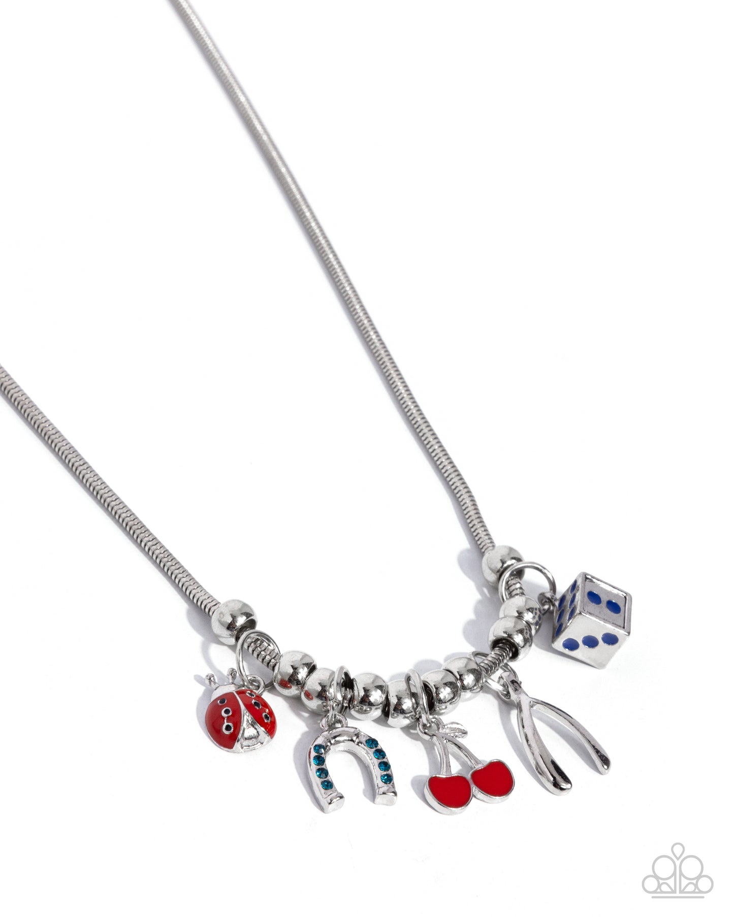 As Luck Would Have It - Blue Charms Necklace - Paparazzi Accessories