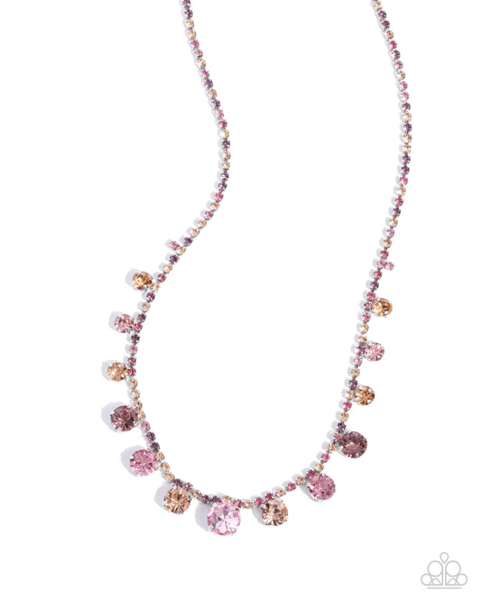 Colorful Countess - Pink Rhinestone Necklace - Convention Exclusive 2024 - Paparazzi Accessories