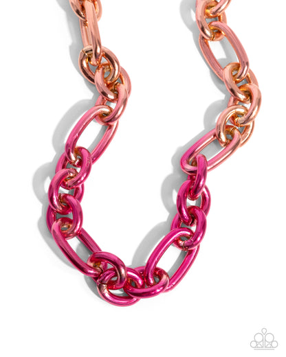 Nuanced Nightlife - Pink Ombre Chain Necklace - Paparazzi Accessories