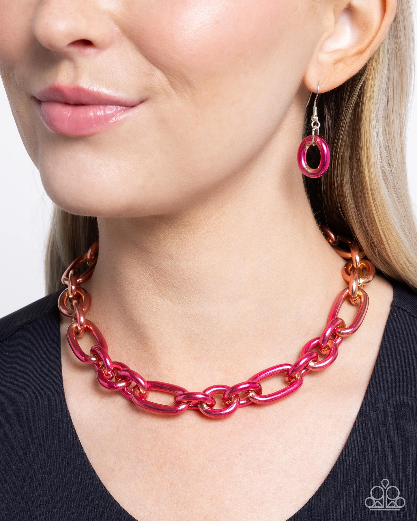 Nuanced Nightlife - Pink Ombre Chain Necklace - Paparazzi Accessories